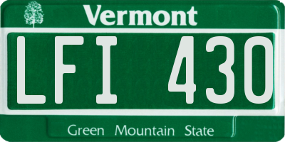 VT license plate LFI430