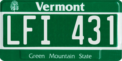 VT license plate LFI431