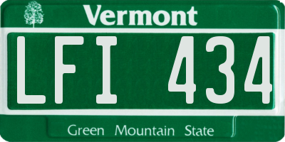 VT license plate LFI434