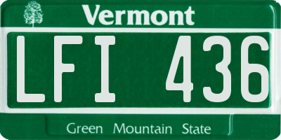 VT license plate LFI436
