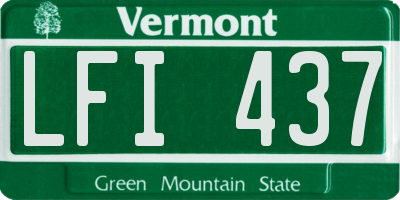 VT license plate LFI437
