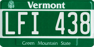 VT license plate LFI438