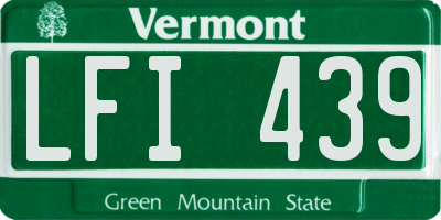 VT license plate LFI439