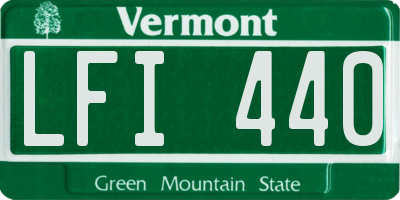 VT license plate LFI440