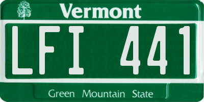 VT license plate LFI441
