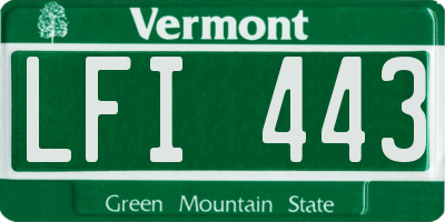 VT license plate LFI443