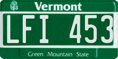 VT license plate LFI453