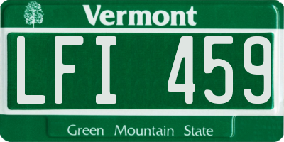 VT license plate LFI459