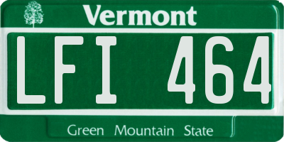 VT license plate LFI464