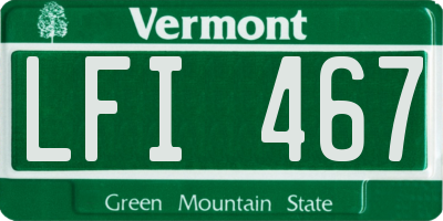 VT license plate LFI467