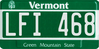 VT license plate LFI468