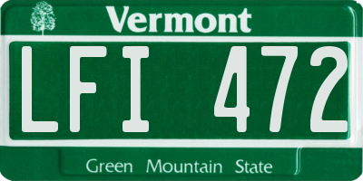 VT license plate LFI472