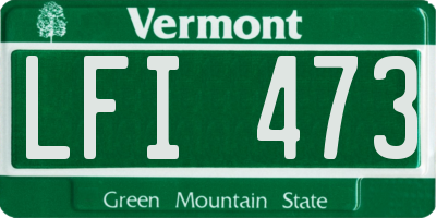 VT license plate LFI473