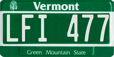 VT license plate LFI477