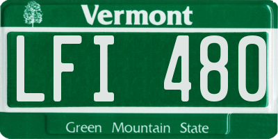 VT license plate LFI480
