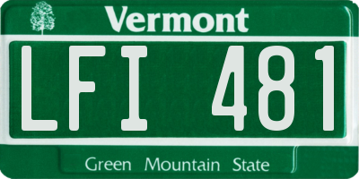 VT license plate LFI481