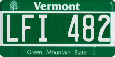 VT license plate LFI482