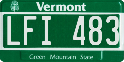 VT license plate LFI483