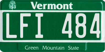 VT license plate LFI484
