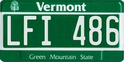 VT license plate LFI486