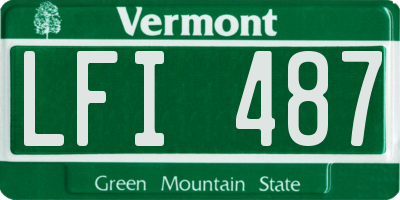 VT license plate LFI487