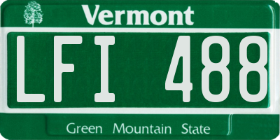 VT license plate LFI488