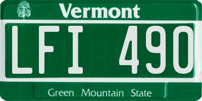 VT license plate LFI490