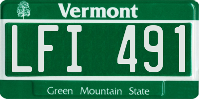 VT license plate LFI491