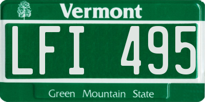 VT license plate LFI495