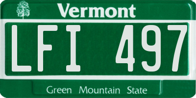 VT license plate LFI497