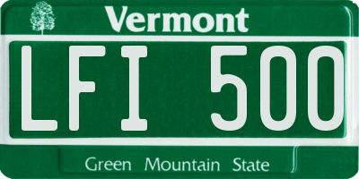 VT license plate LFI500