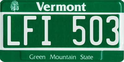 VT license plate LFI503