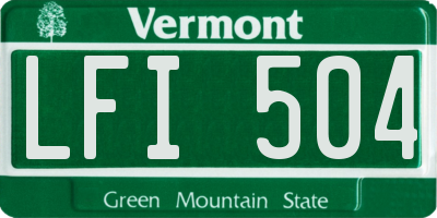 VT license plate LFI504