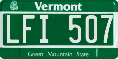 VT license plate LFI507