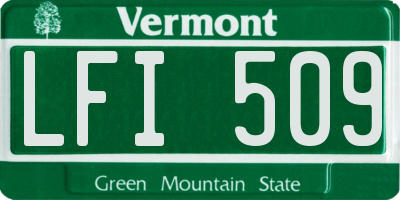 VT license plate LFI509