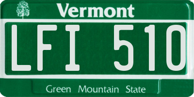 VT license plate LFI510