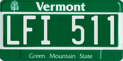 VT license plate LFI511