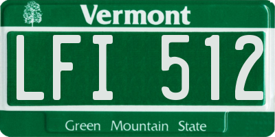VT license plate LFI512