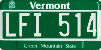VT license plate LFI514
