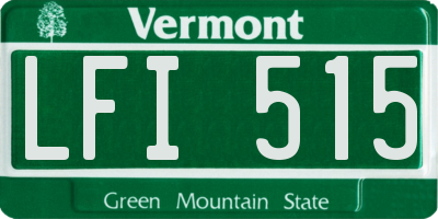 VT license plate LFI515