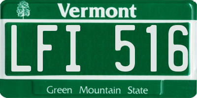 VT license plate LFI516