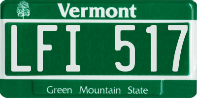 VT license plate LFI517