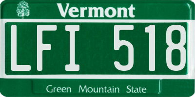 VT license plate LFI518