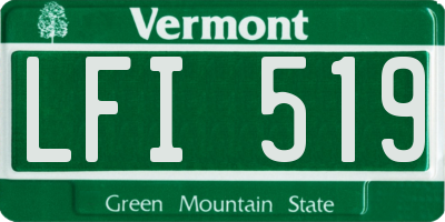 VT license plate LFI519