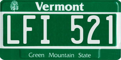 VT license plate LFI521