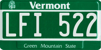 VT license plate LFI522