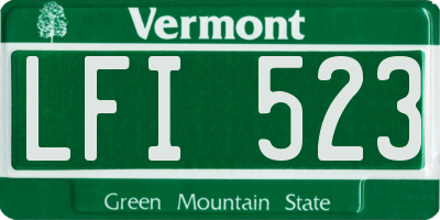VT license plate LFI523