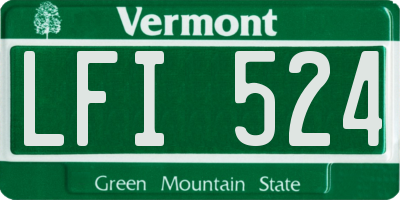 VT license plate LFI524