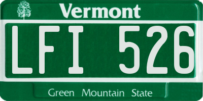 VT license plate LFI526