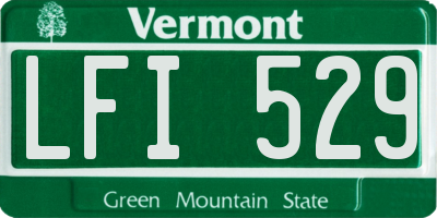 VT license plate LFI529